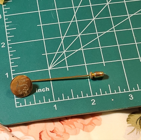 Gold Monogrammed Stick Pin Old Fashion HAT PIN - Picture 4 of 6